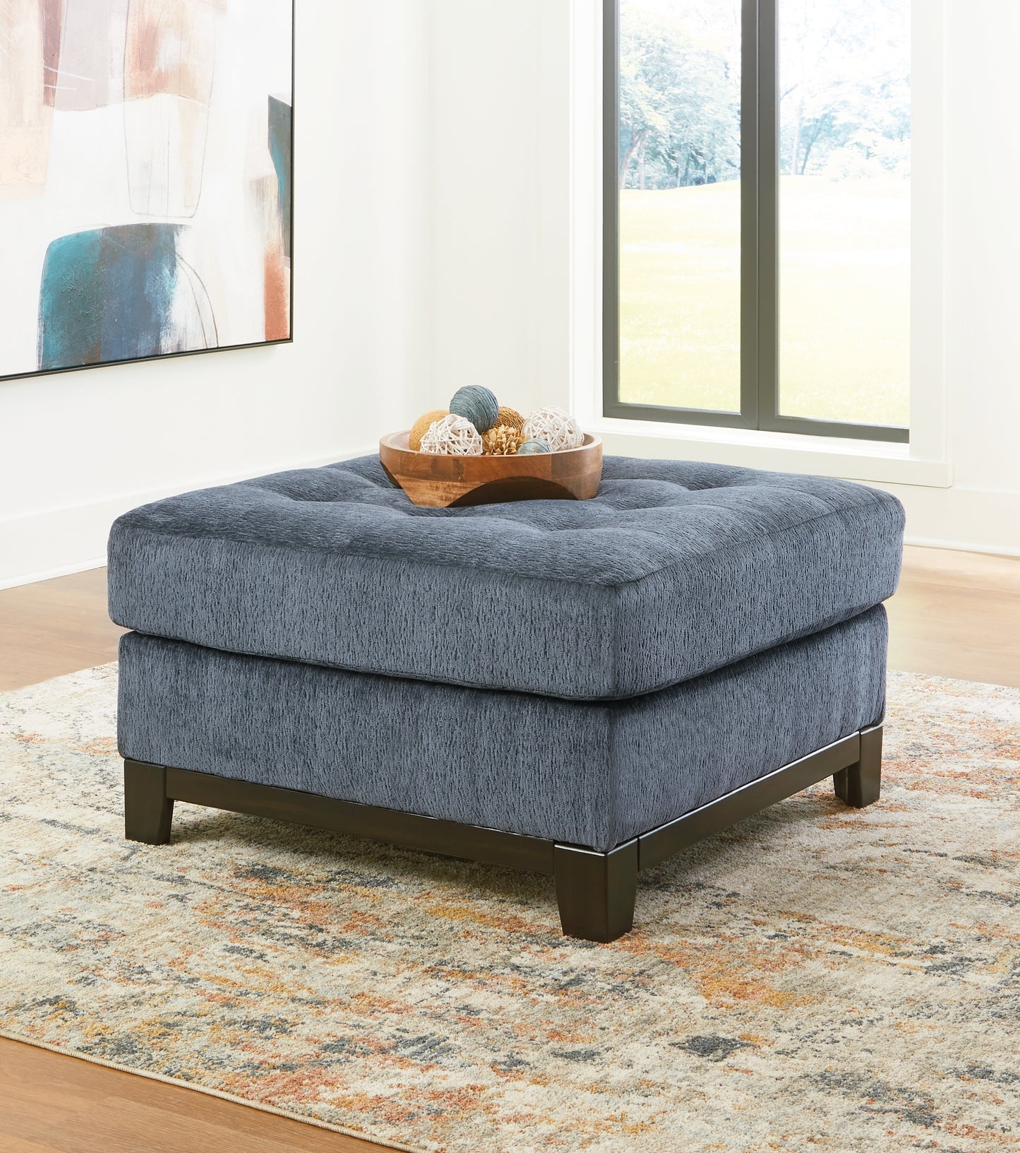 The Furniture Outlets - Ashley Furniture - Maxon Place Living Room - Oversized Accent Ottoman / Navy - 3300308