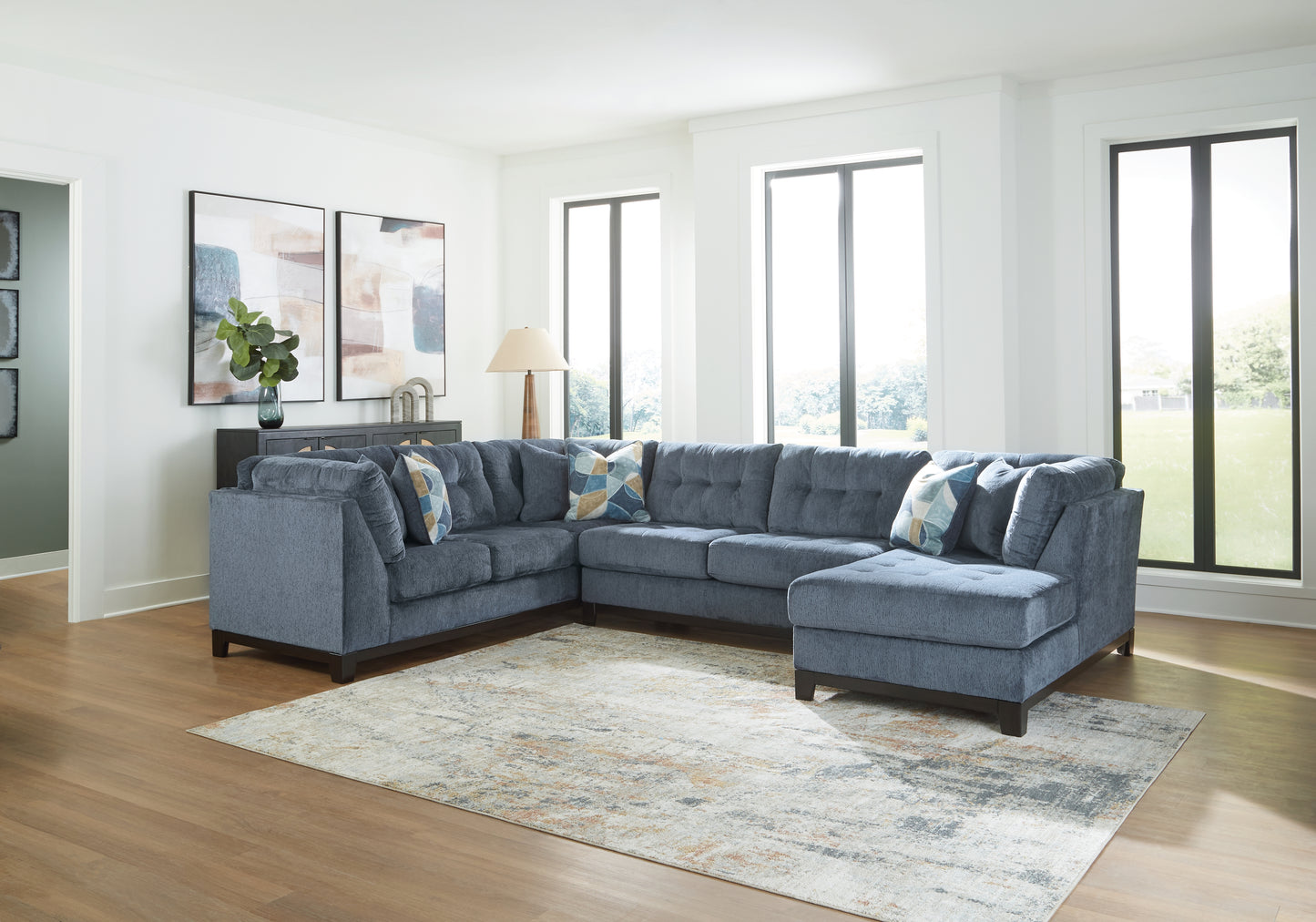 The Furniture Outlets - Ashley Furniture - Maxon Place Sectional - 3-Piece Sectional with Chaise / Navy - 33003S2