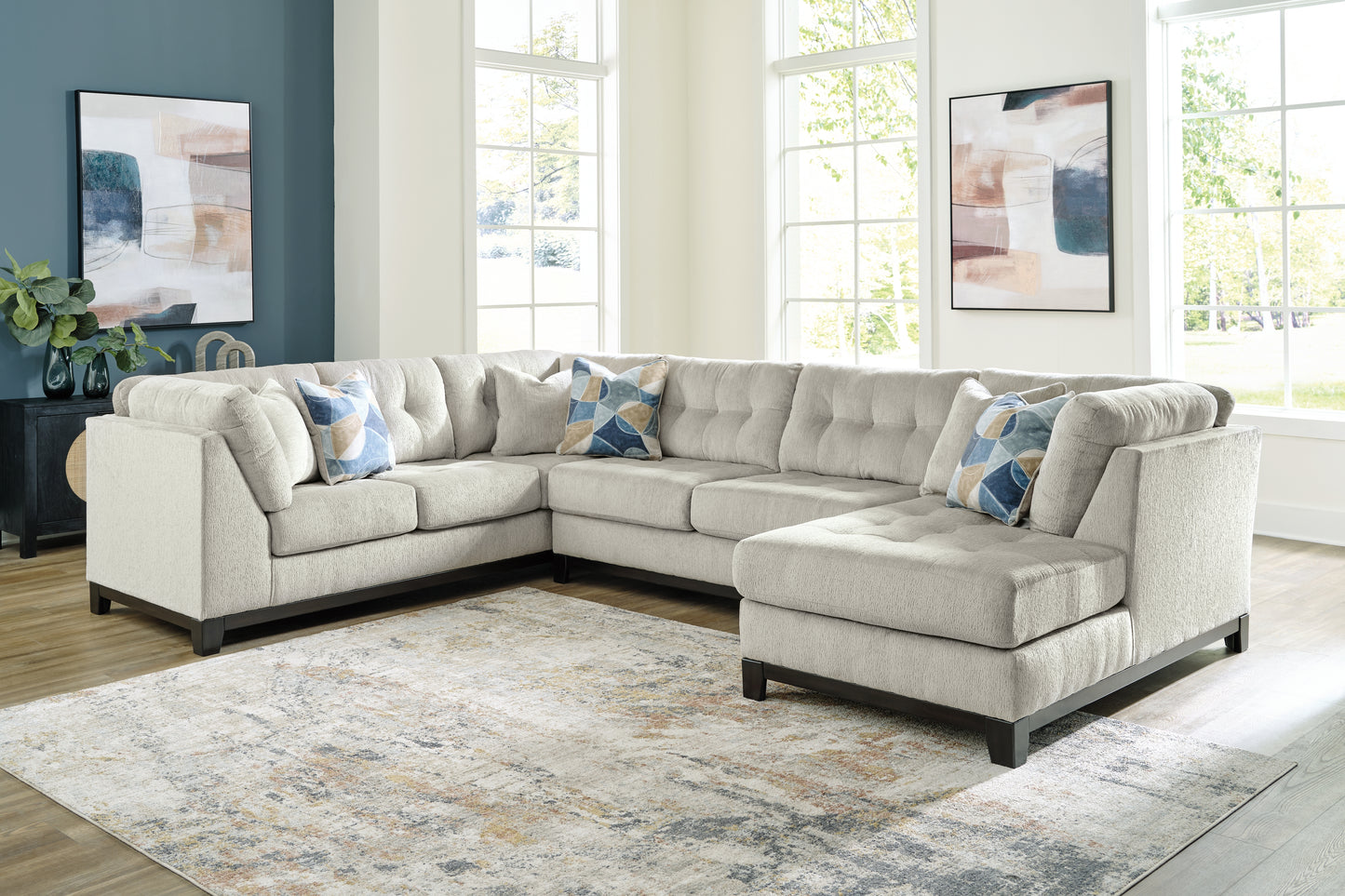 The Furniture Outlets - Ashley Furniture - Maxon Place Sectional - 3-Piece Sectional with Chaise / Stone - 33004S2