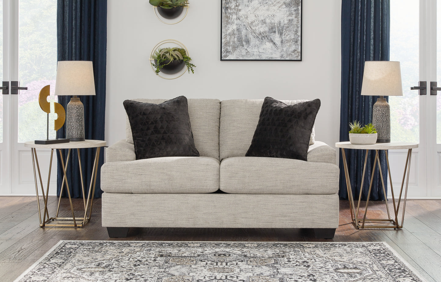 The Furniture Outlets - Ashley Furniture - Vayda Living Room - Loveseat / Pebble - 3310435
