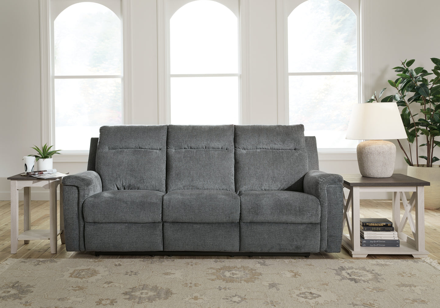 The Furniture Outlets - Ashley Furniture - Barnsana Living Room - Reclining Power Sofa / Gravel - 3320287