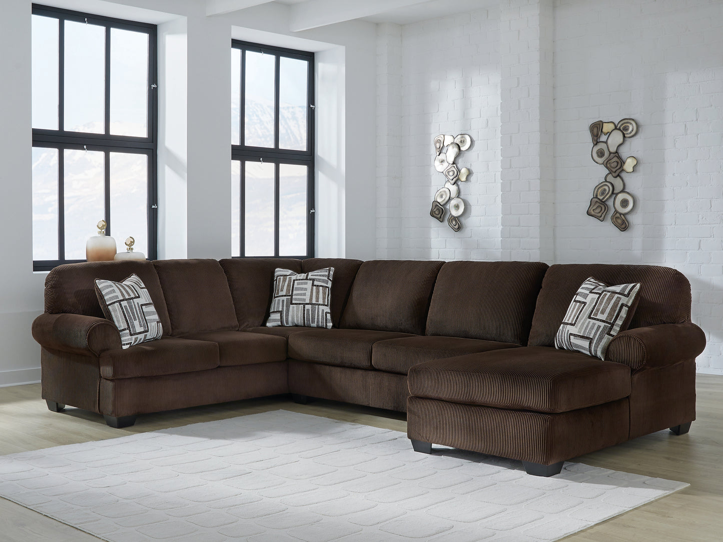 The Furniture Outlets - Ashley Furniture - Kimlee Sectional - LAF 3-Piece Sectional with Chaise / Chocolate - PC35603S2