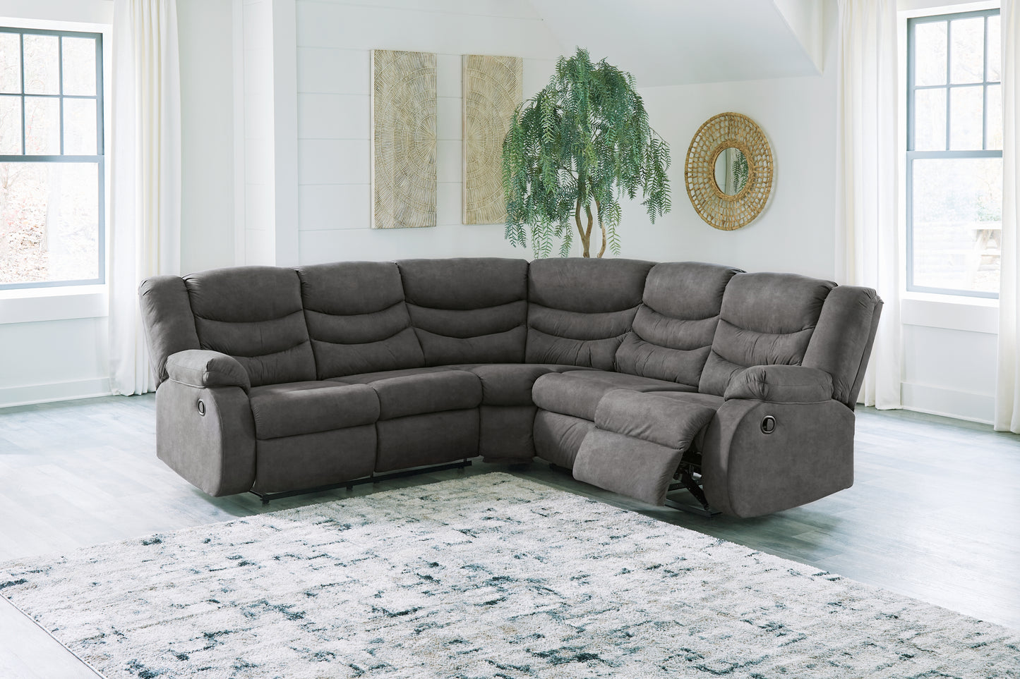 The Furniture Outlets - Ashley Furniture - Partymate Sectional - 2-Piece Reclining Sectional / Slate - 36903S2