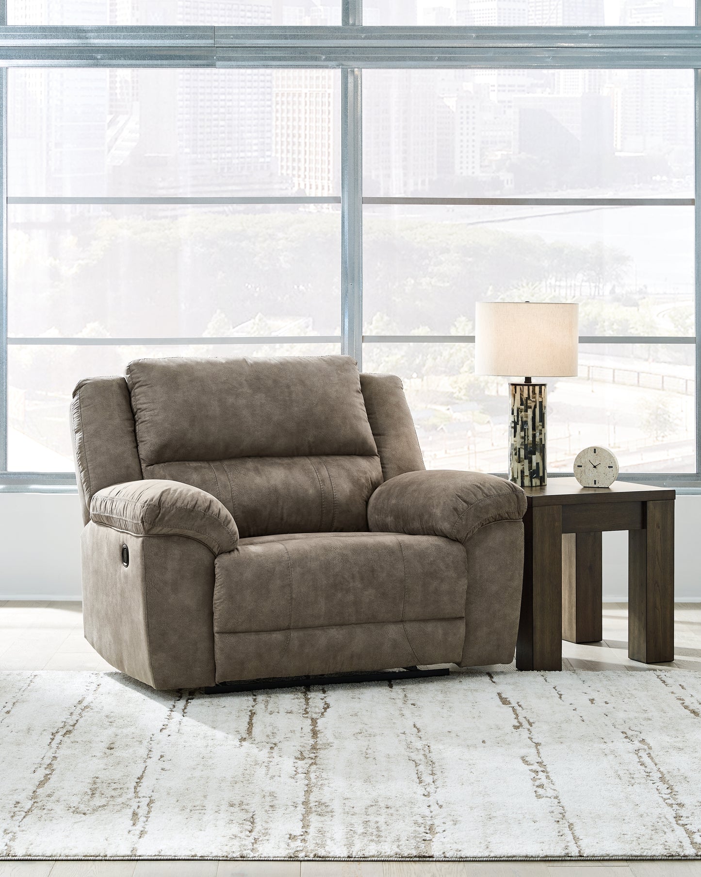 The Furniture Outlets - Ashley Furniture - Laresview Living Room - Zero Wall Wide Seat Recliner / Fossil - 3720352