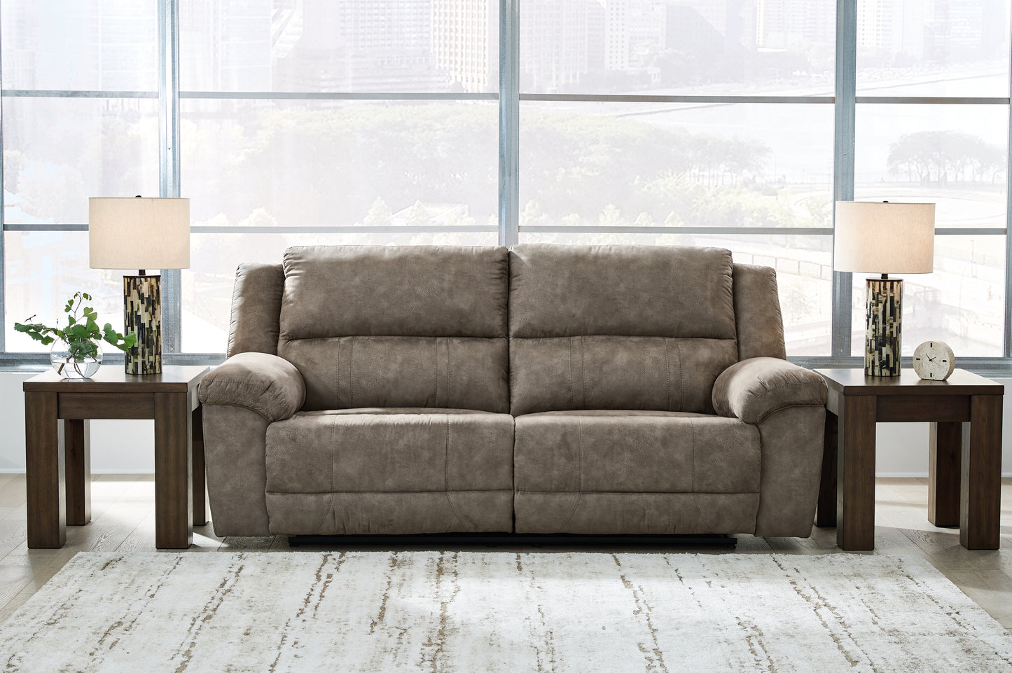 The Furniture Outlets - Ashley Furniture - Laresview Living Room - 2 Seat Reclining Sofa / Fossil - 3720381