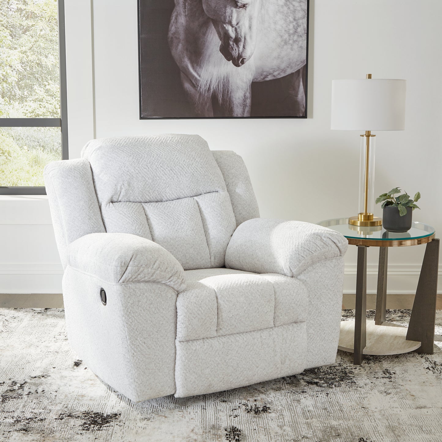 The Furniture Outlets - Ashley Furniture - Frohn Living Room - Rocker Recliner / Snow - 3740525