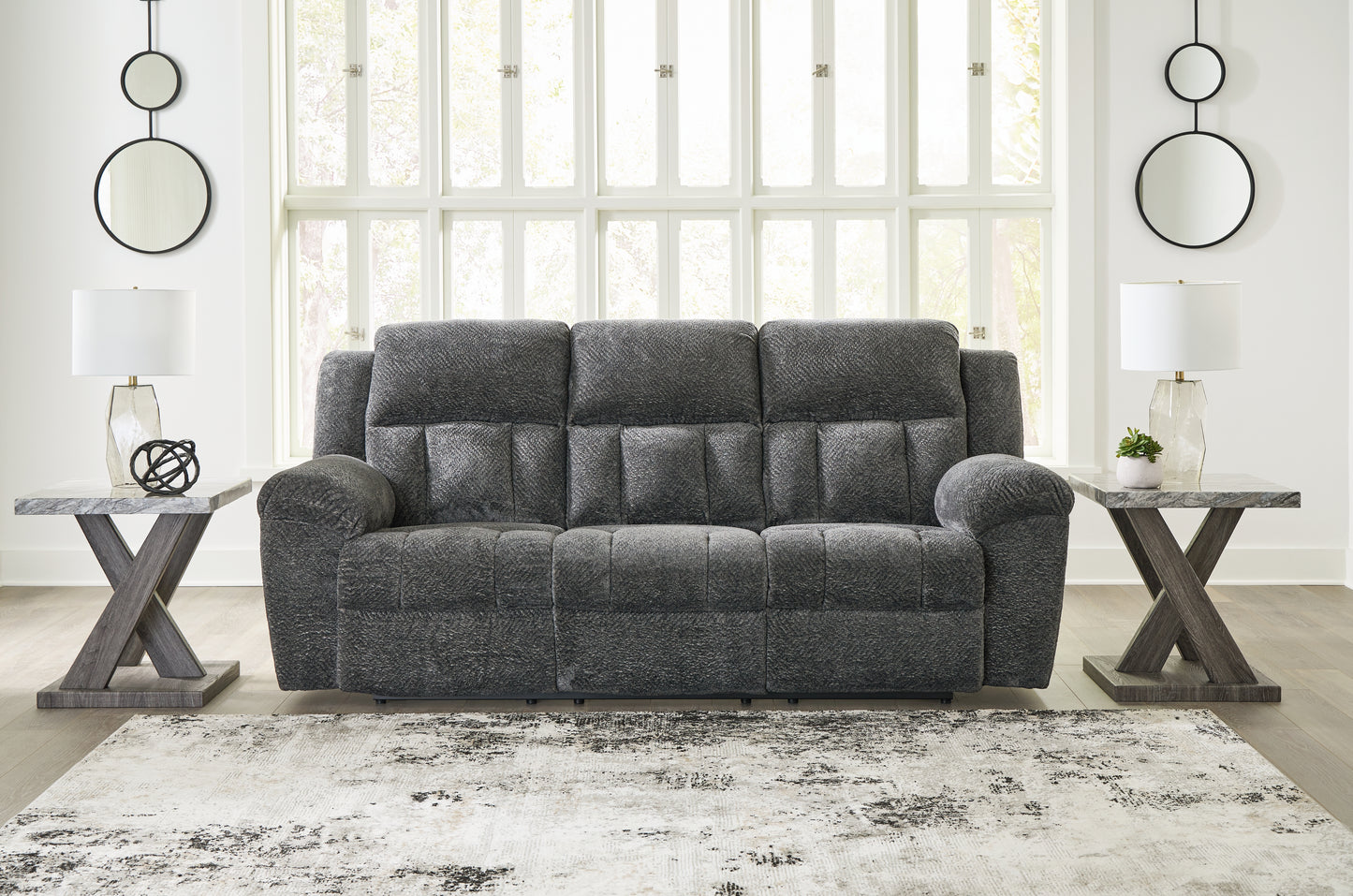 The Furniture Outlets - Ashley Furniture - Frohn Living Room - Reclining Sofa / Graphite - 3740688