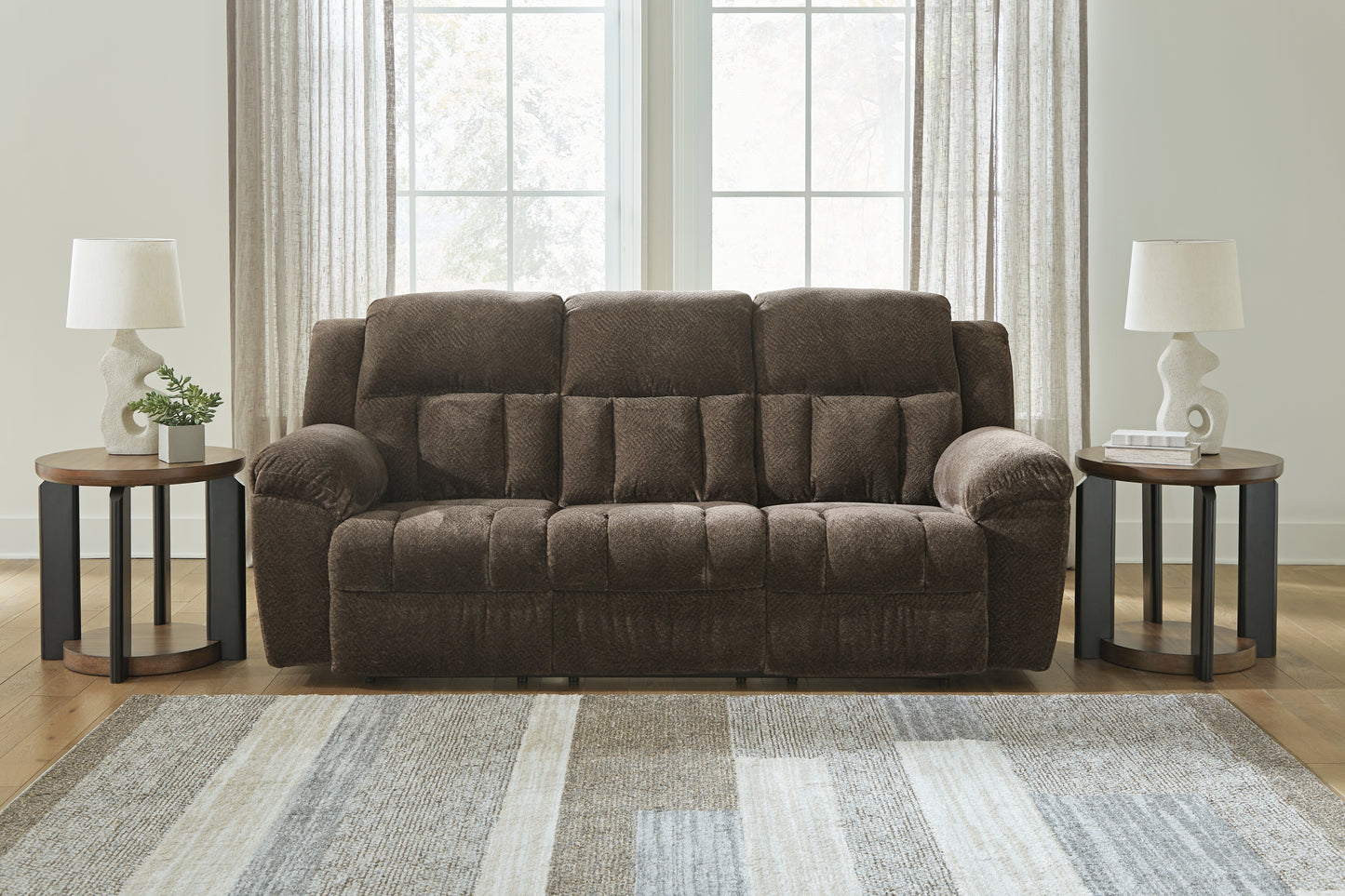 The Furniture Outlets - Ashley Furniture - Frohn Living Room - Reclining Sofa / Chocolate - 3740788