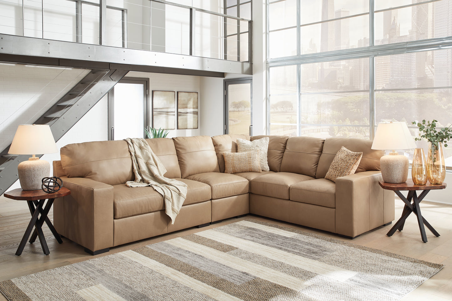 The Furniture Outlets - Ashley Furniture - Bandon Sectional - RAF 3-Piece Sectional / Toffee - 38006S4