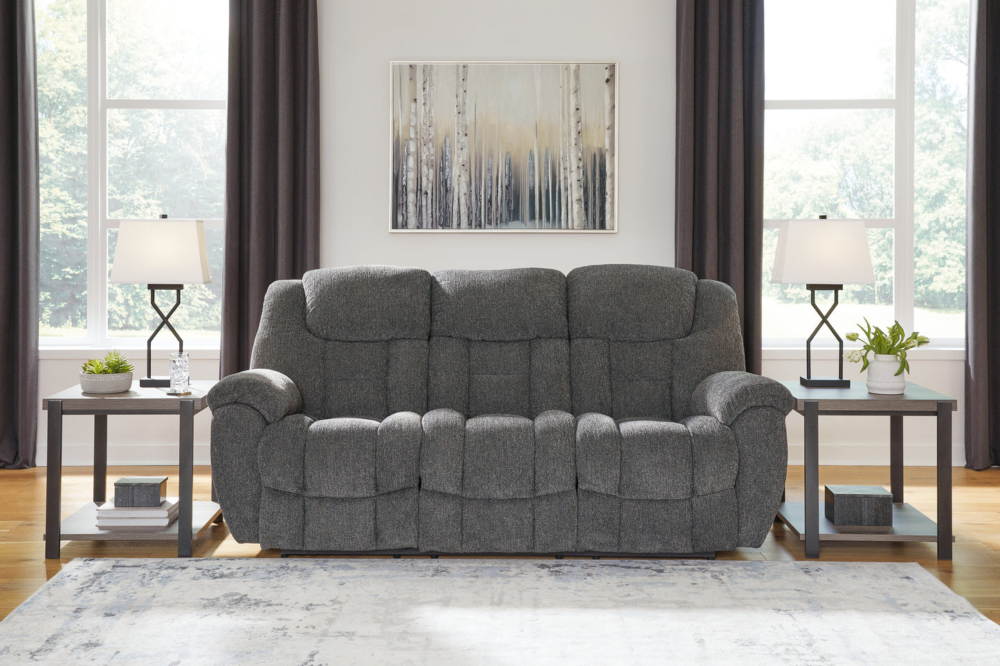 The Furniture Outlets - Ashley Furniture - Foreside Living Room - Reclining Sofa / Charcoal - 3810488