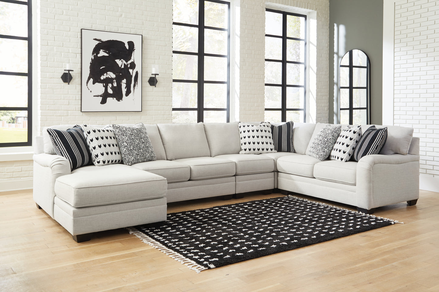 The Furniture Outlets - Ashley Furniture - Huntsworth Sectional - RAF 5-Piece Sectional with Chaise / Dove Gray - 39702S5