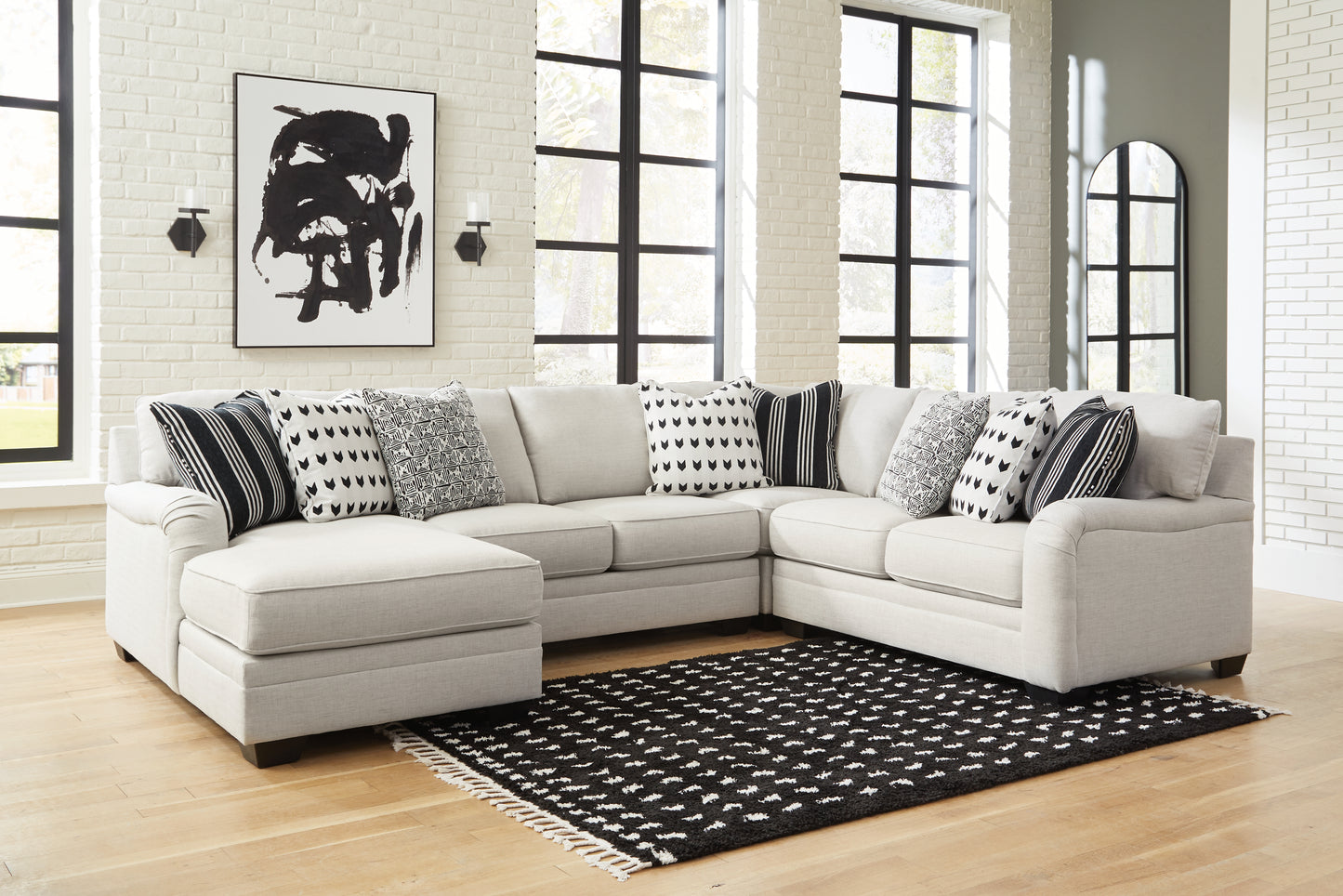 The Furniture Outlets - Ashley Furniture - Huntsworth Sectional - RAF 4-Piece Sectional with Chaise / Dove Gray - 39702S3