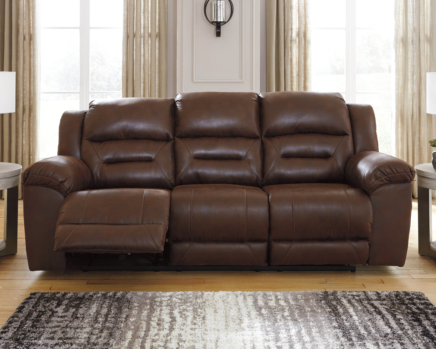 The Furniture Outlets - Ashley Furniture - Stoneland Living Room - Reclining Power Sofa / Chocolate - 3990487