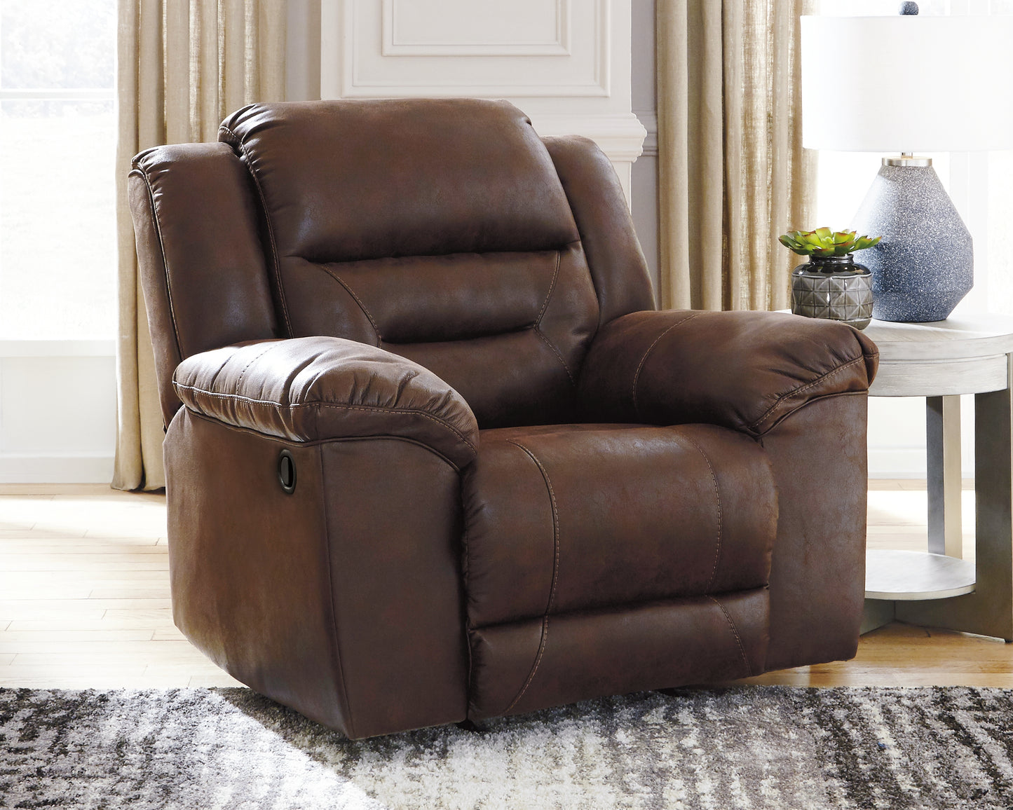 The Furniture Outlets - Ashley Furniture - Stoneland Living Room - Rocker Recliner / Chocolate - 3990425
