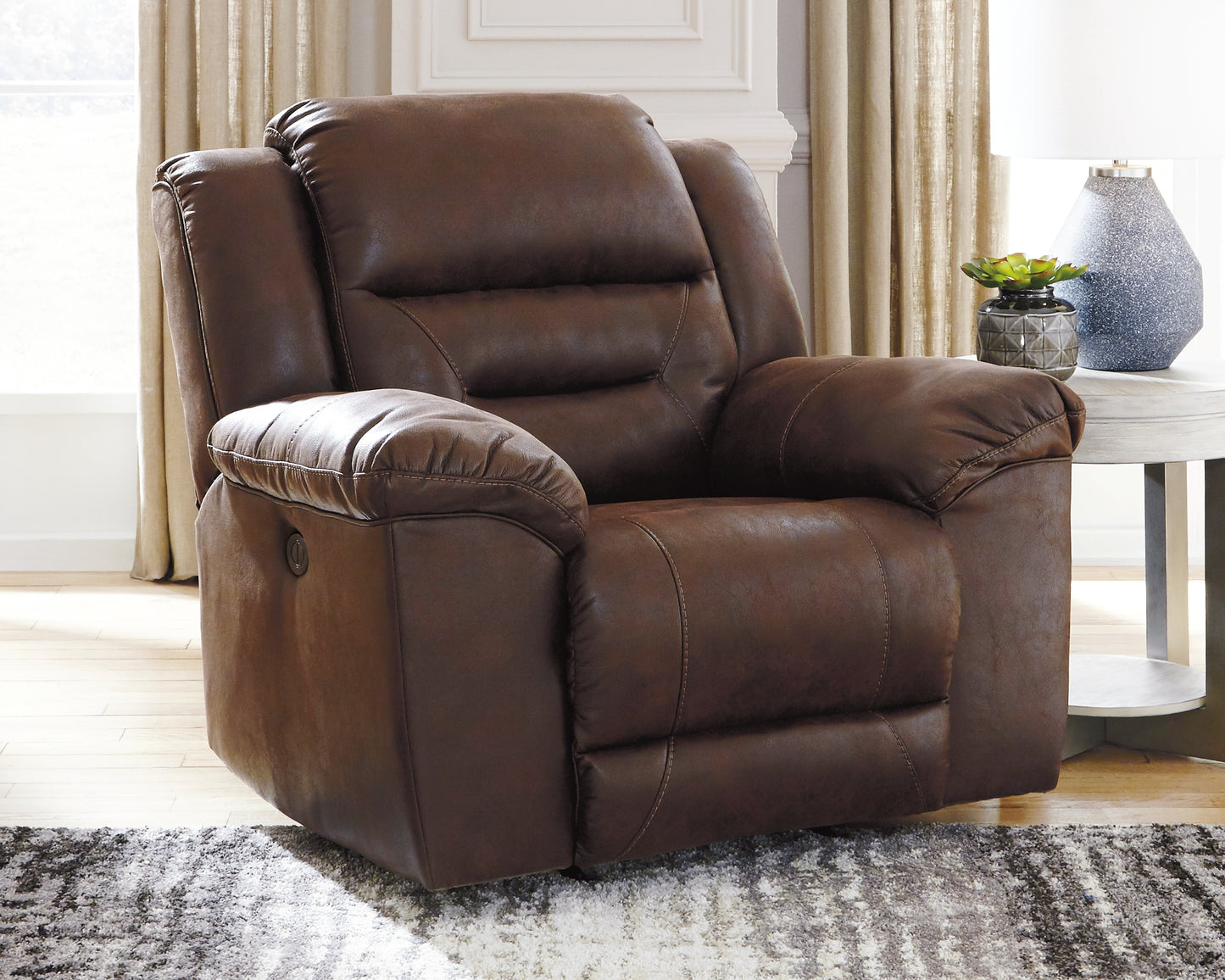 The Furniture Outlets - Ashley Furniture - Stoneland Living Room - Power Rocker Recliner / Chocolate - 3990498