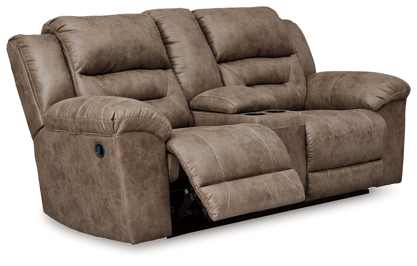 The Furniture Outlets - Ashley Furniture - Stoneland Living Room - DBL Rec Loveseat w/Console / Fossil - 3990594