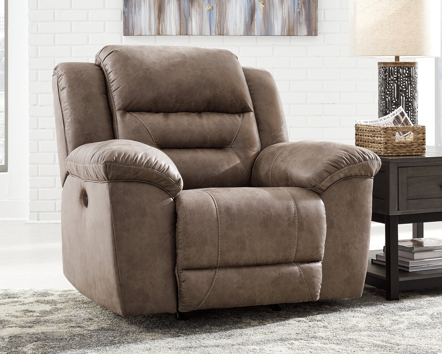 The Furniture Outlets - Ashley Furniture - Stoneland Living Room - Power Rocker Recliner / Fossil - 3990598
