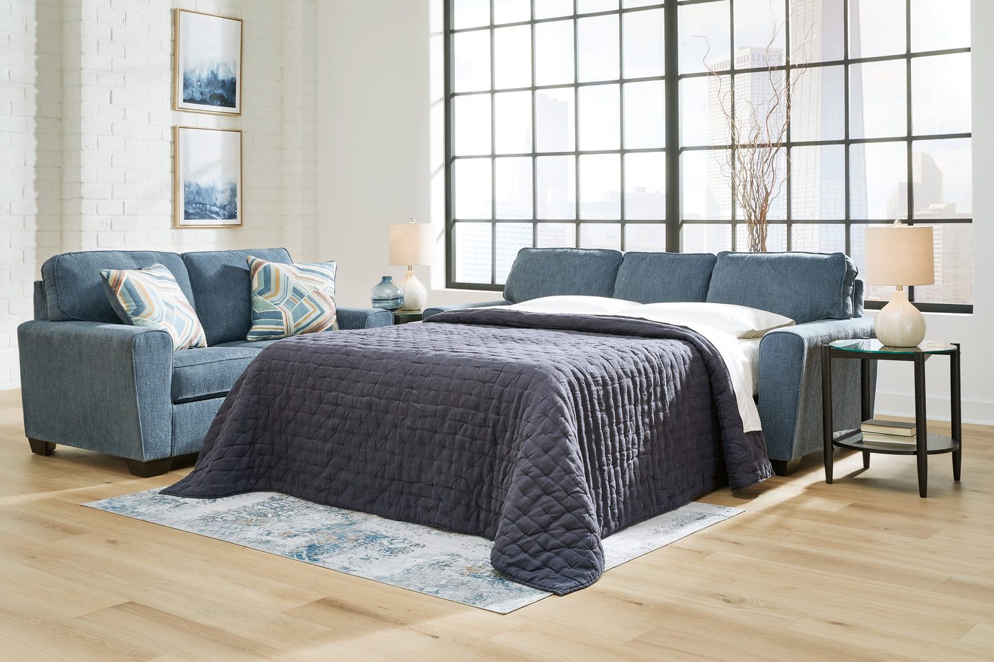 The Furniture Outlets - Ashley Furniture - Cashton Living Room - Queen Sofa Sleeper / Blue - 4060539