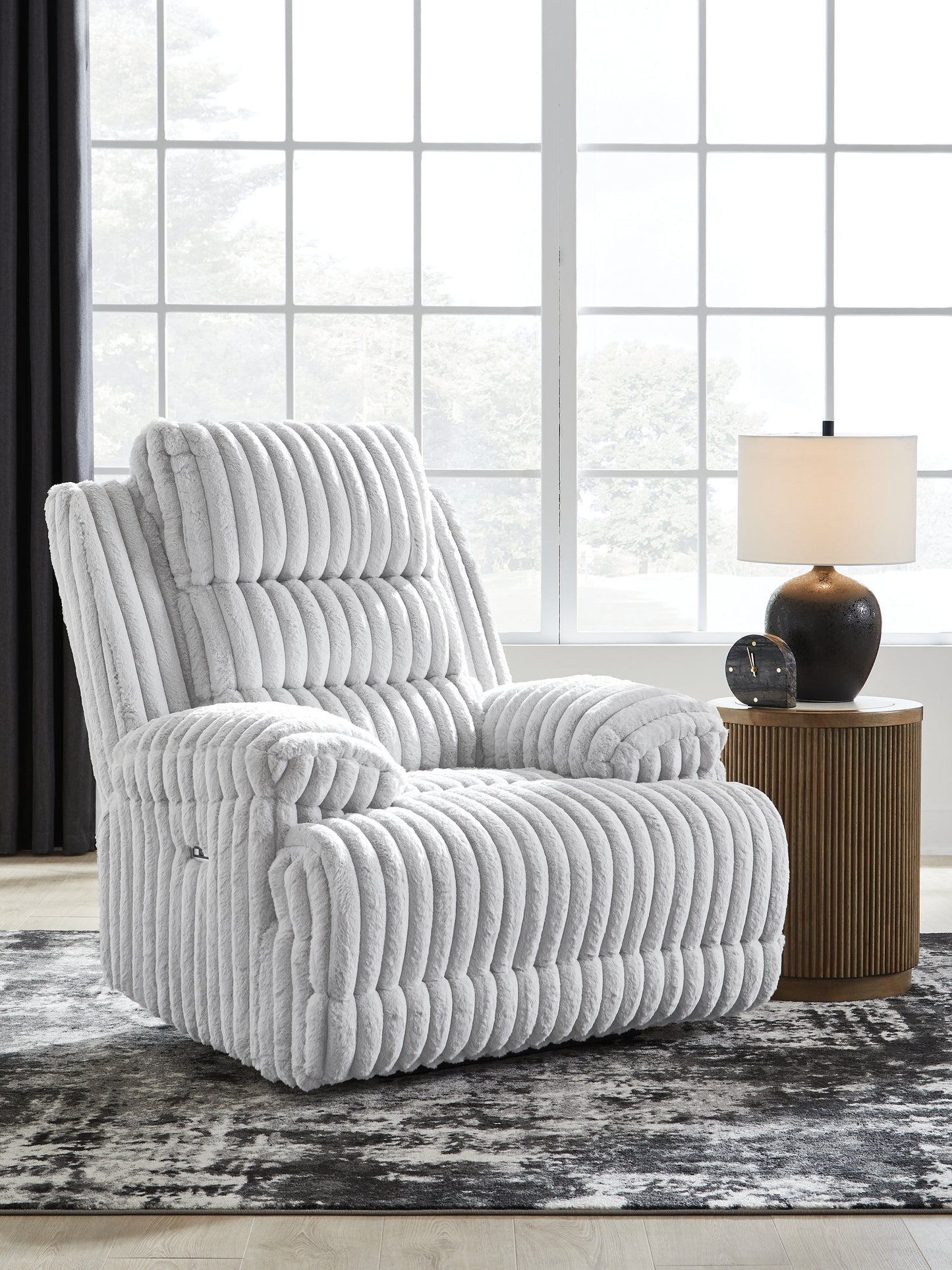 The Furniture Outlets - Ashley Furniture - Rhines Falls Living Room - Zero Wall Power Recliner / Alloy - PC4280406