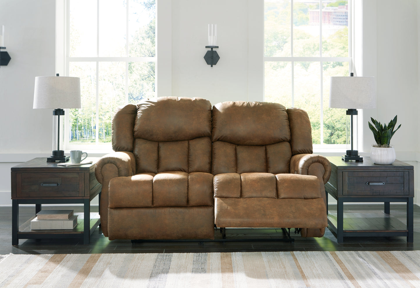 The Furniture Outlets - Ashley Furniture - Boothbay Living Room - Reclining Power Loveseat / Auburn - 4470474