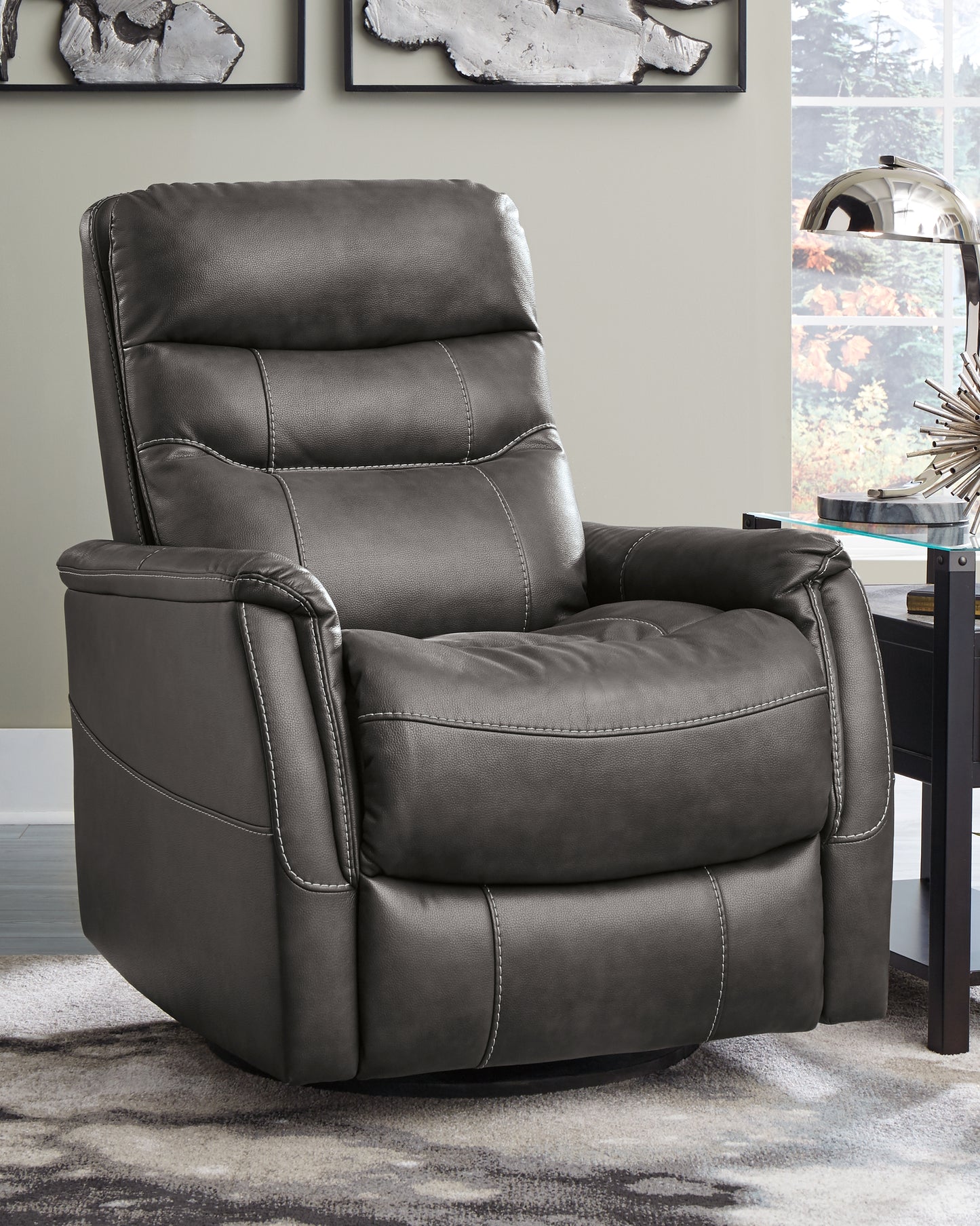 The Furniture Outlets - Ashley Furniture - Riptyme Living Room - Swivel Glider Recliner / Quarry - 4640261