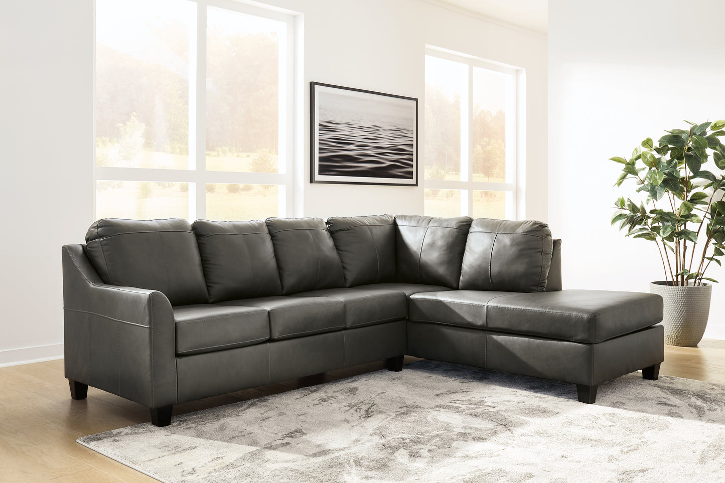 The Furniture Outlets - Ashley Furniture - Valderno Sectional - LAF 2-Piece Sectional with Chaise / Fog - 47804S1