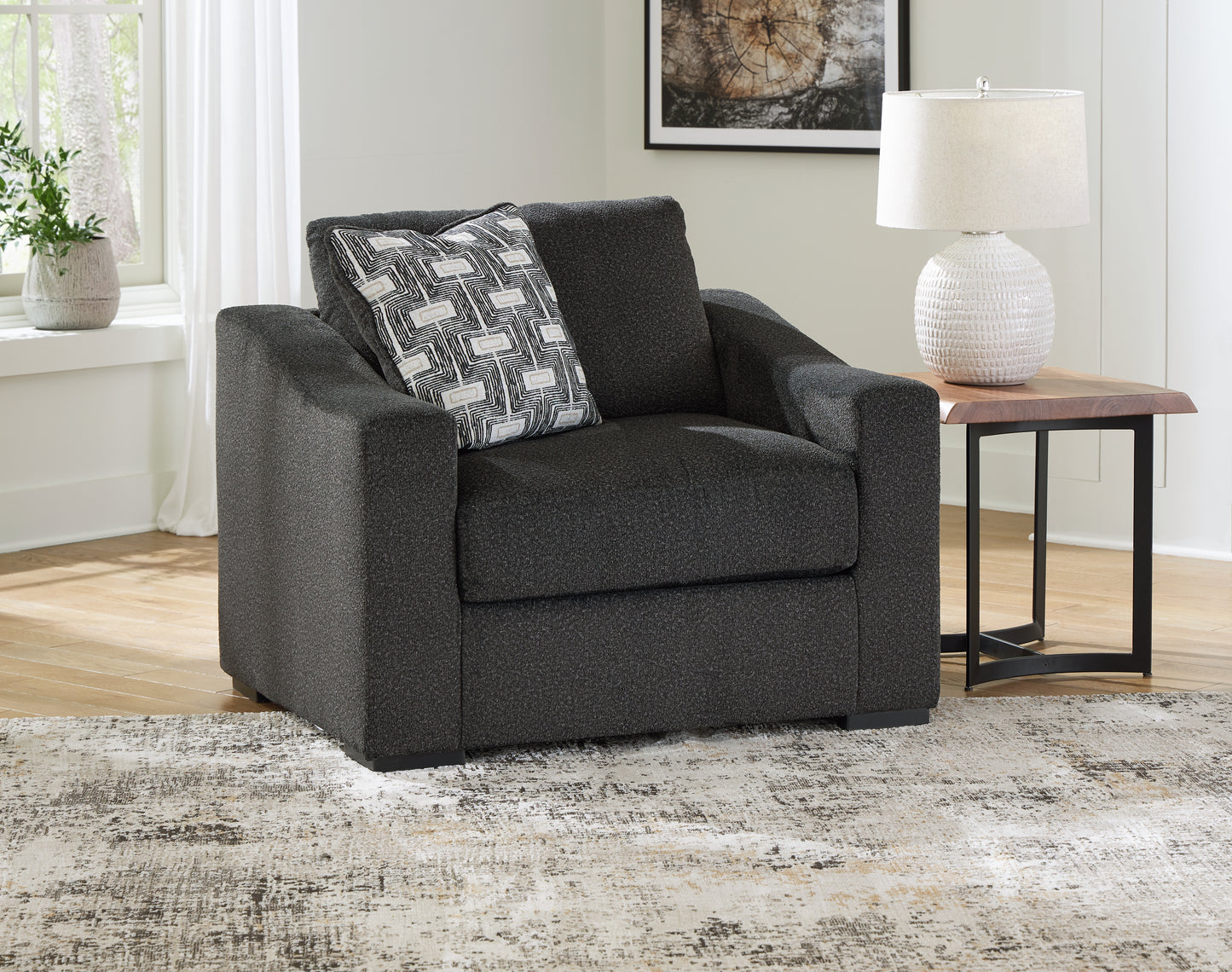 The Furniture Outlets - Ashley Furniture - Wryenlynn Living Room - Chair and a Half / Onyx - 4940523