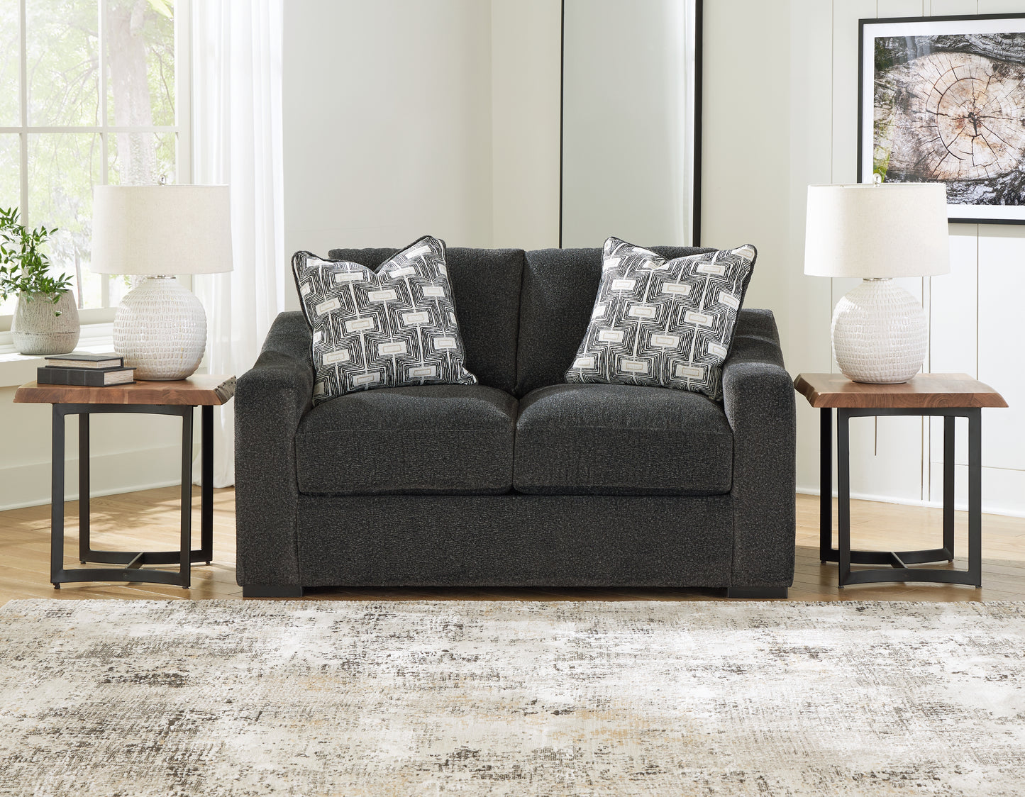 The Furniture Outlets - Ashley Furniture - Wryenlynn Living Room - Loveseat / Onyx - 4940535