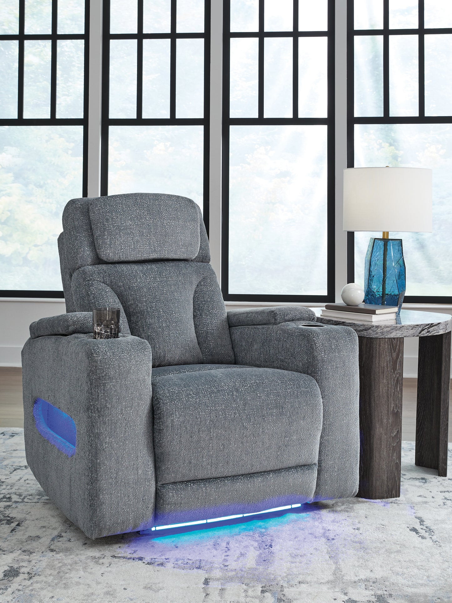 The Furniture Outlets - Ashley Furniture - Studio Cave Living Room - PWR Recliner/ADJ Headrest / Steel - PC4980213