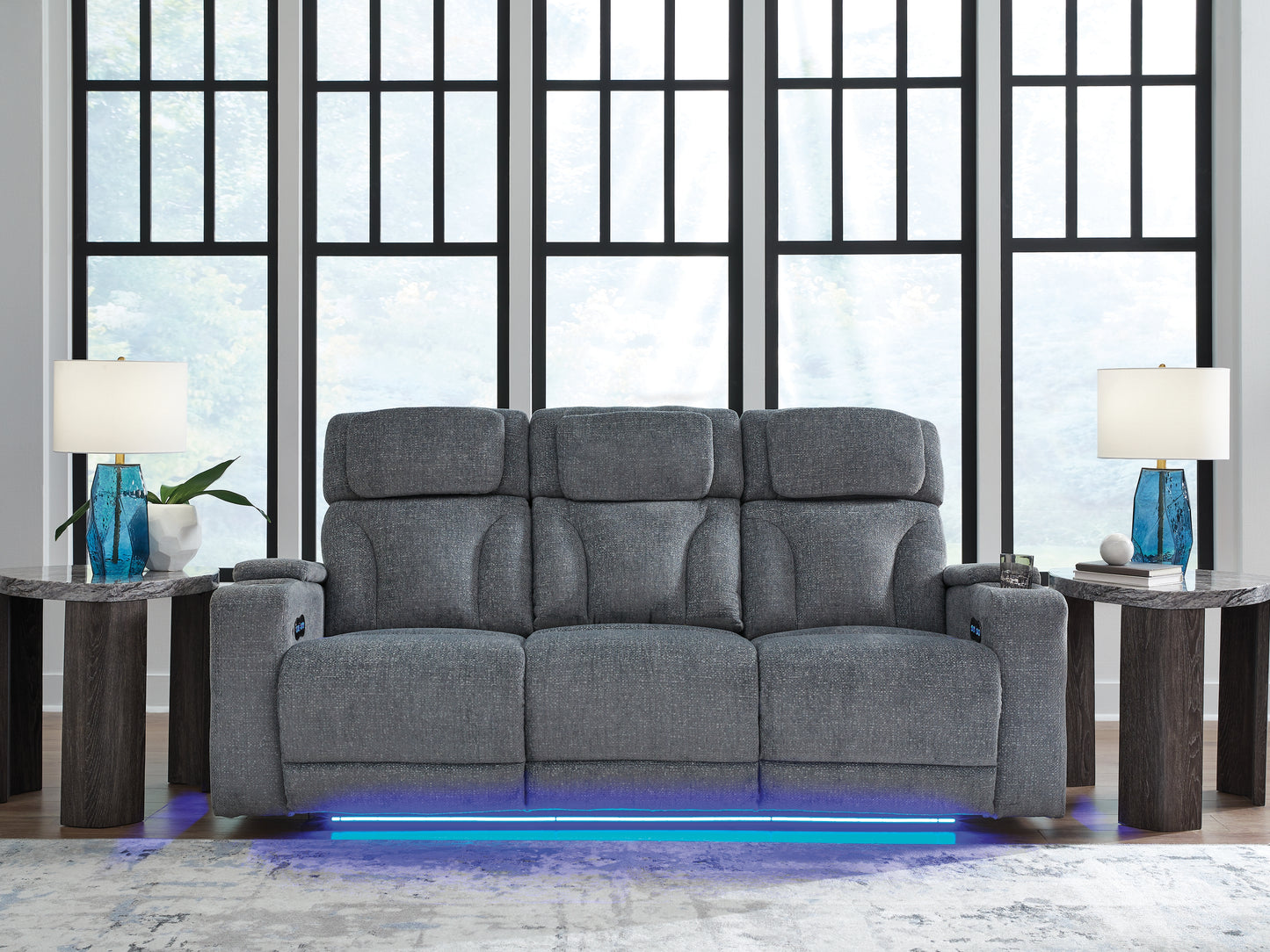 The Furniture Outlets - Ashley Furniture - Studio Cave Living Room - PWR REC Sofa with ADJ Headrest / Steel - PC4980215