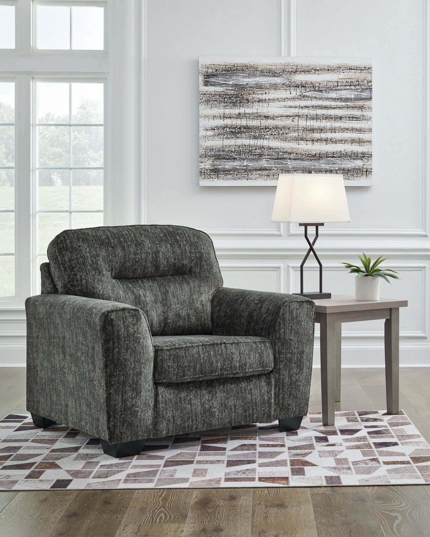 The Furniture Outlets - Ashley Furniture - Lonoke Living Room - Loveseat / Gunmetal - 5050435