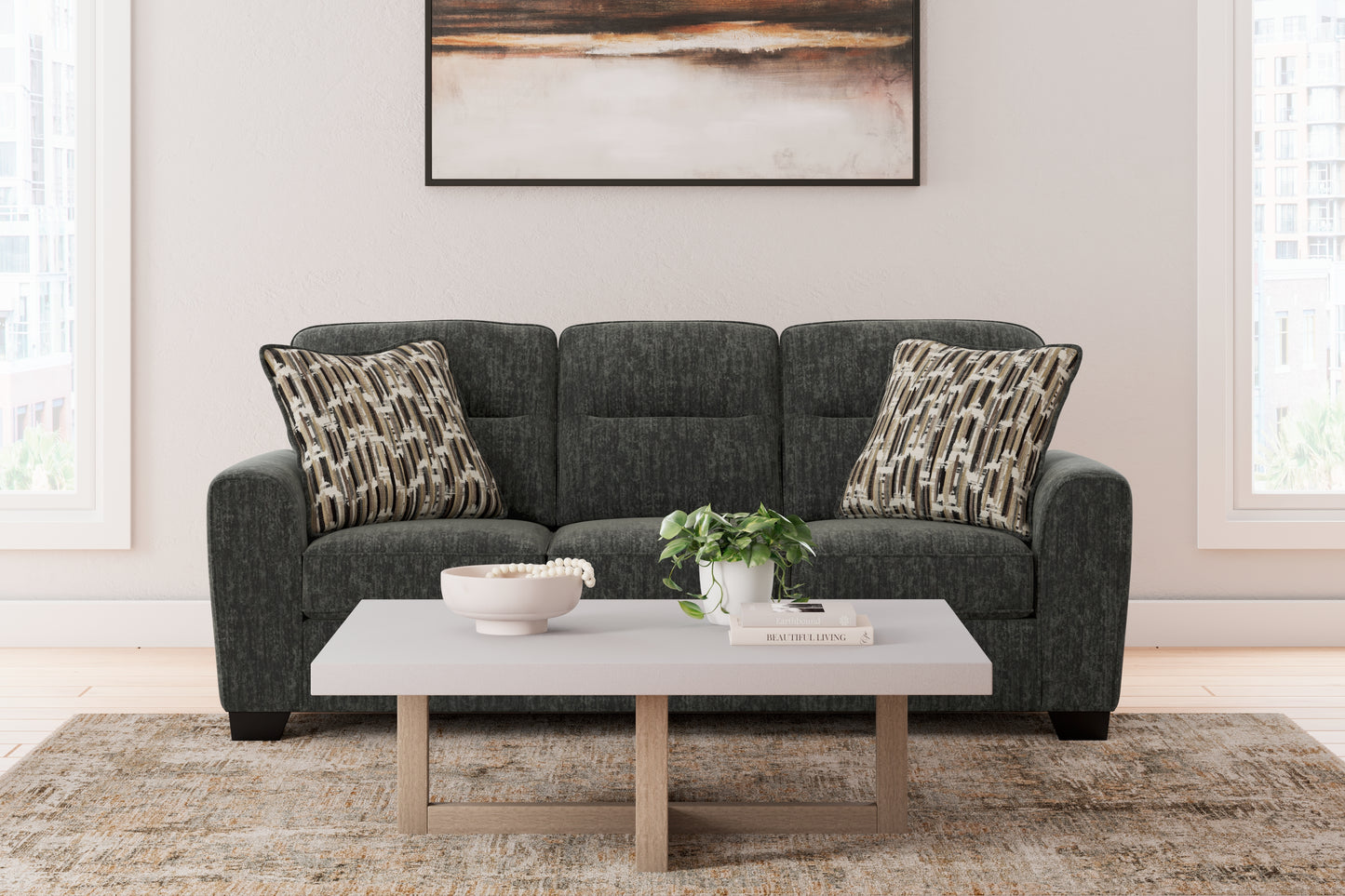 The Furniture Outlets - Ashley Furniture - Lonoke Living Room - Sofa / Gunmetal - 5050438