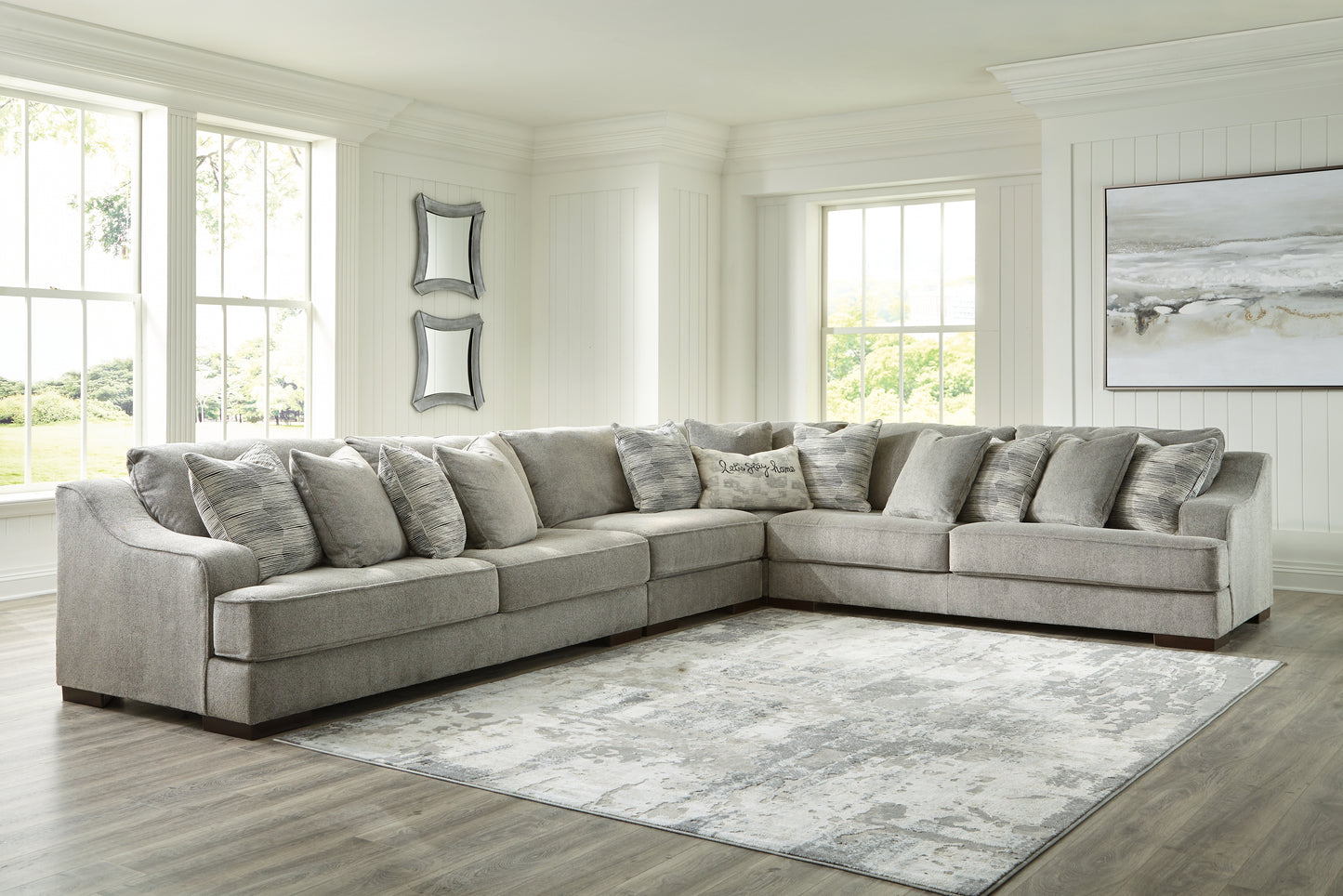 The Furniture Outlets - Ashley Furniture - Bayless Sectional - LAF 5-Piece Sectional / Smoke - 52304S3