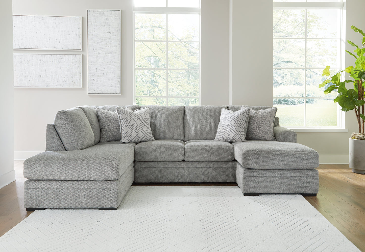 The Furniture Outlets - Ashley Furniture - Casselbury Sectional - RAF 2-Piece Sectional with Chaise / Cement - 52906S2