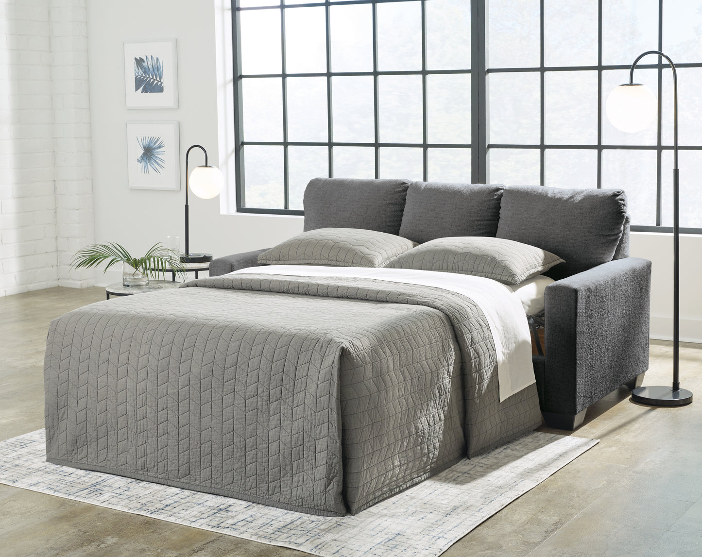 The Furniture Outlets - Ashley Furniture - Rannis Living Room - Full Sofa Sleeper / Pewter - 5360236