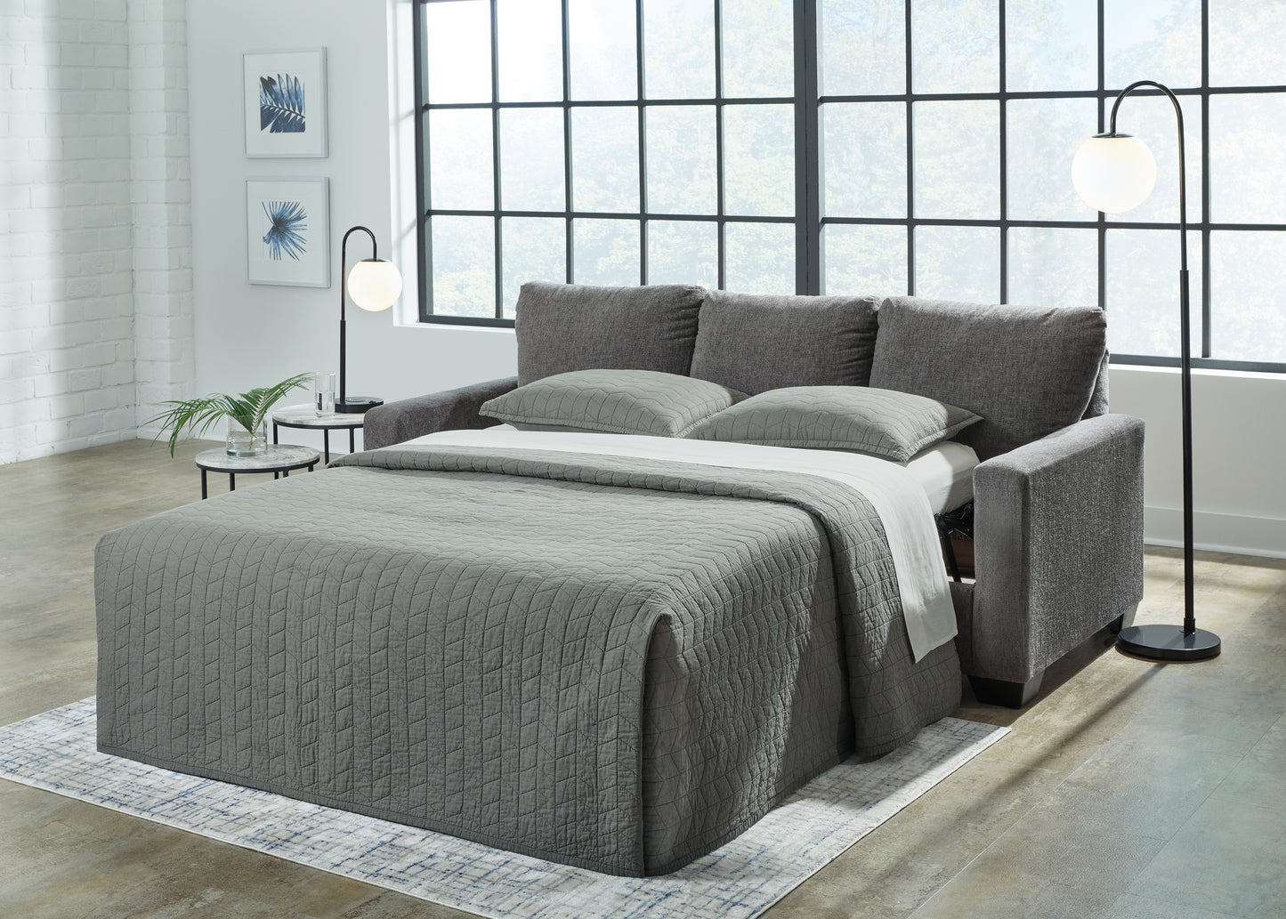 The Furniture Outlets - Ashley Furniture - Rannis Living Room - Queen Sofa Sleeper / Pewter - 5360239