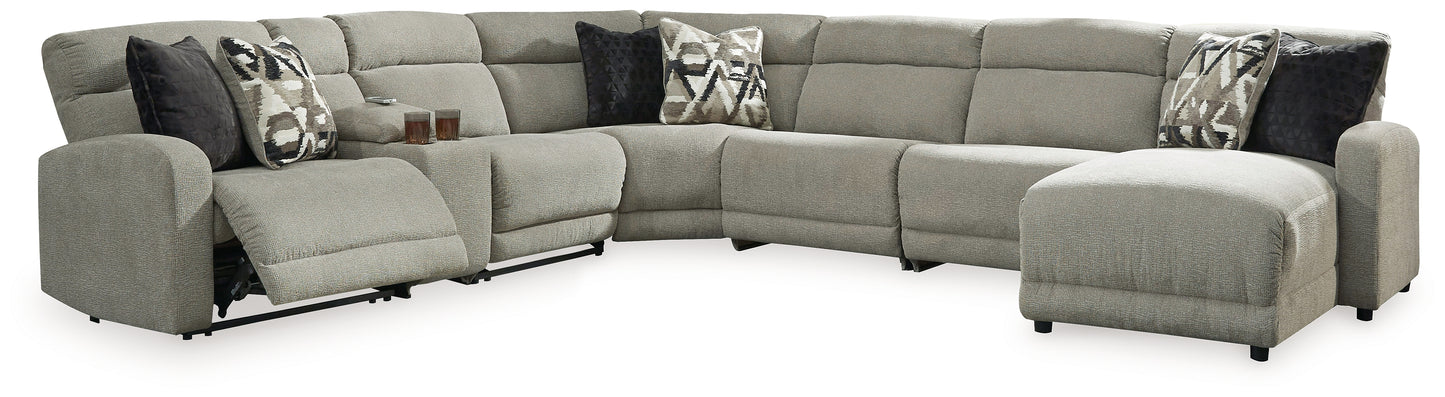 The Furniture Outlets - Ashley Furniture - Colleyville Sectional - 7-Piece Power Reclining Sectional with Chaise / Stone - 54405S32