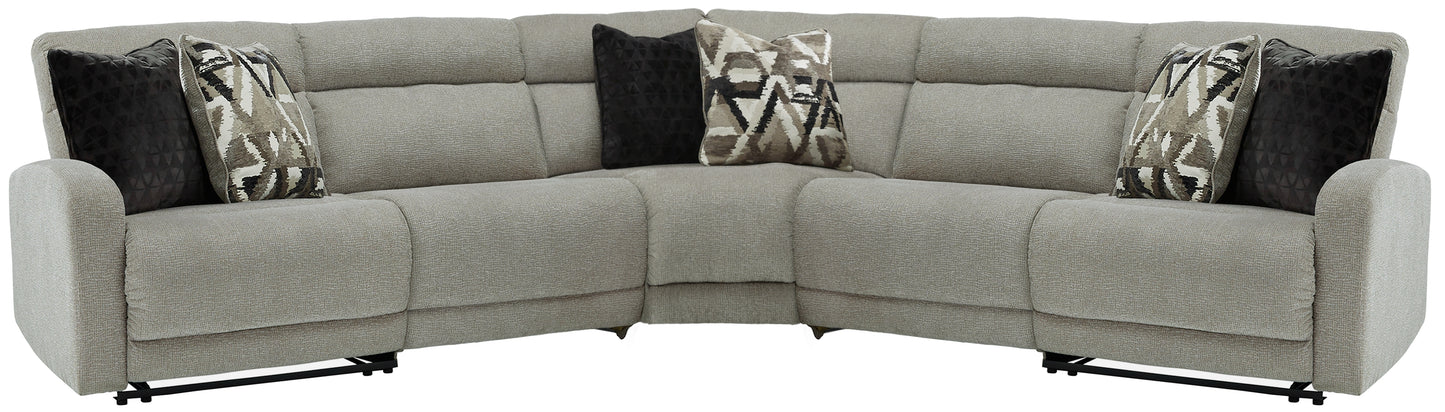 The Furniture Outlets - Ashley Furniture - Colleyville Sectional - 5-Piece Power Reclining Sectional / Stone - 54405S6