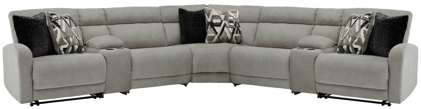 The Furniture Outlets - Ashley Furniture - Colleyville Sectional - 7-Piece Power Reclining Sectional / Stone - 54405S10