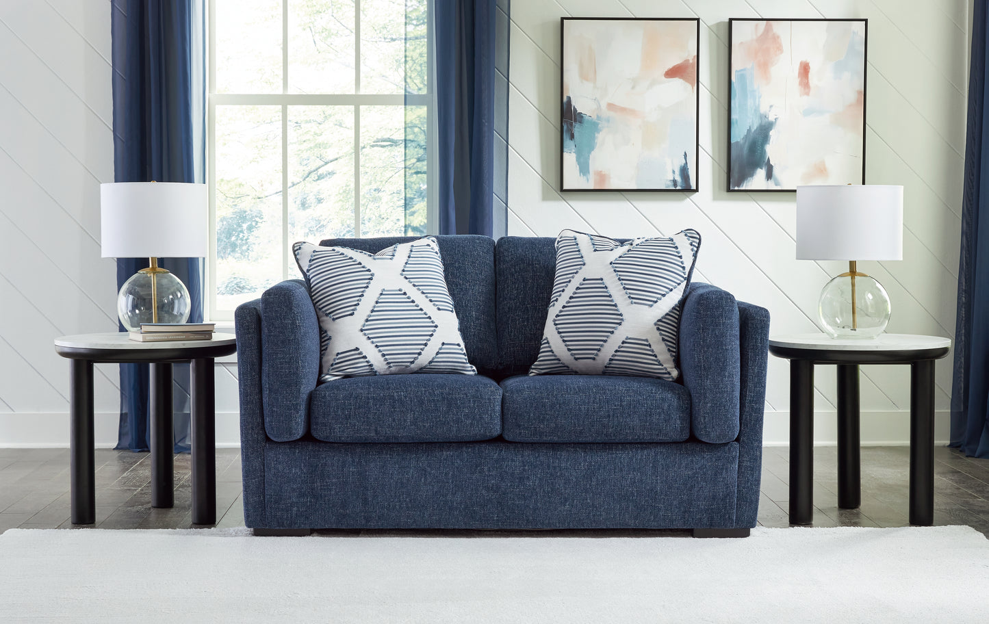 The Furniture Outlets - Ashley Furniture - Evansley Living Room - Loveseat / Navy - 5450235