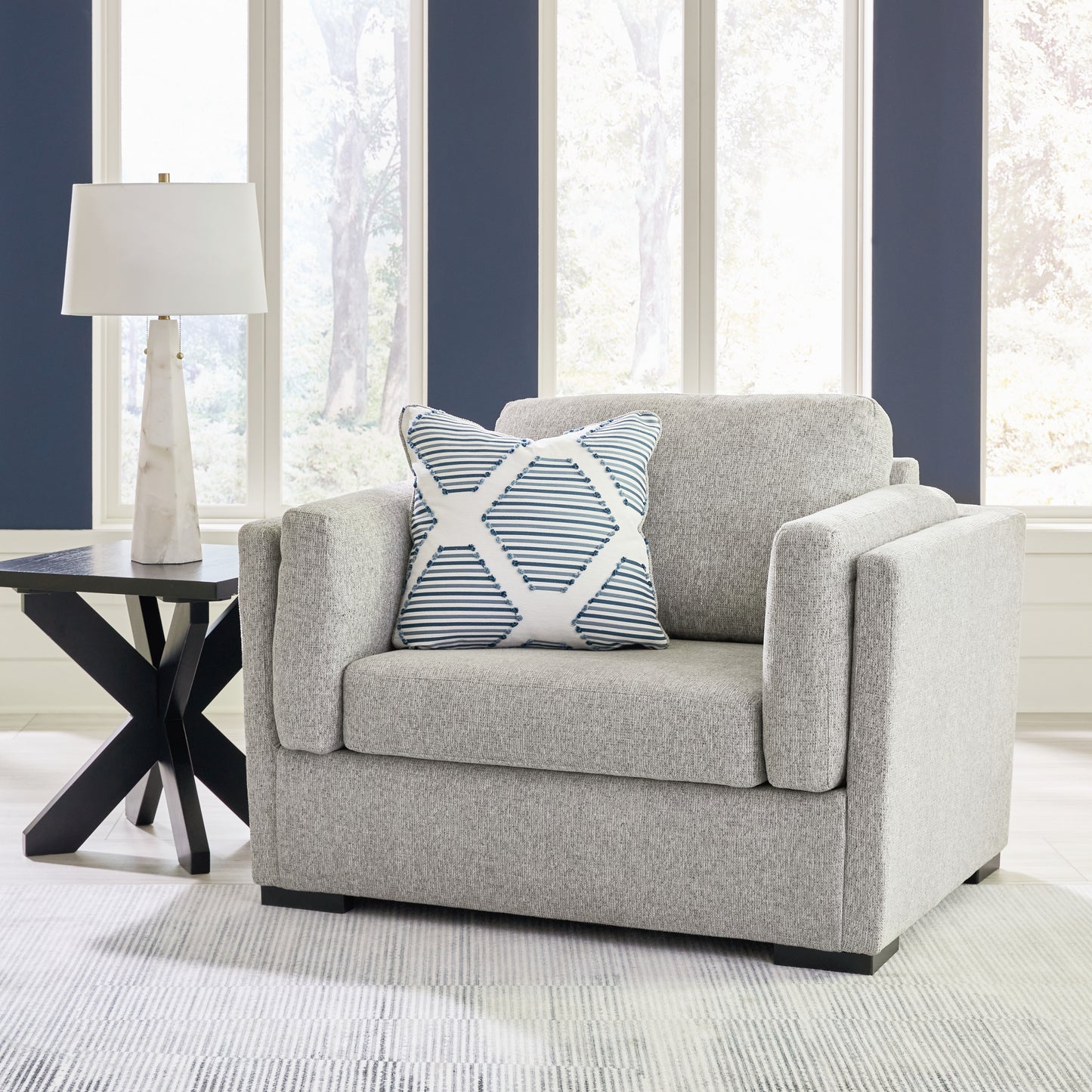 The Furniture Outlets - Ashley Furniture - Evansley Living Room - Chair and a Half / Pewter - 5450323