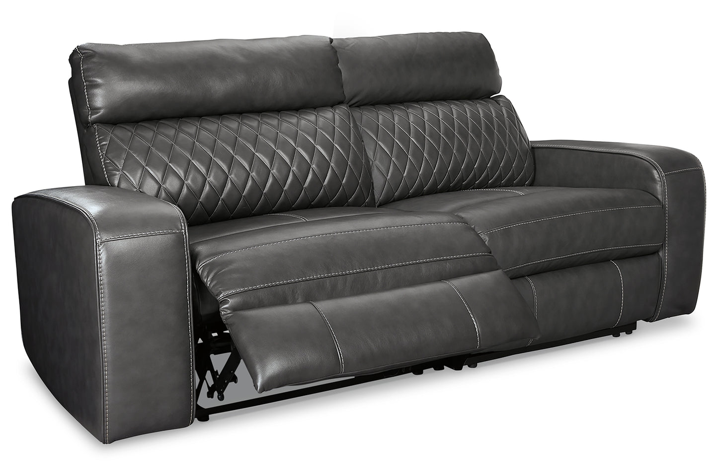 The Furniture Outlets - Ashley Furniture - Samperstone Sectional - 2-Piece Power Reclining Sectional Loveseat / Gray - 55203S5