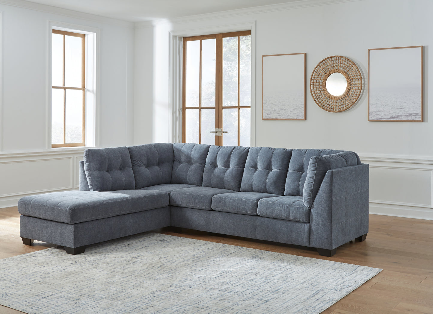 The Furniture Outlets - Ashley Furniture - Marleton Sectional - RAF 2-Piece Sectional with Chaise / Denim - 55303S1