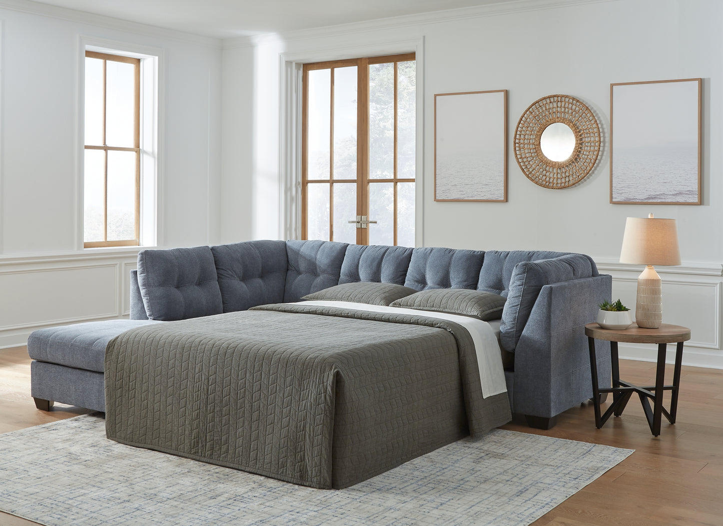 The Furniture Outlets - Ashley Furniture - Marleton Sectional - RAF 2-Piece Sleeper Sectional with Chaise / Denim - 55303S3