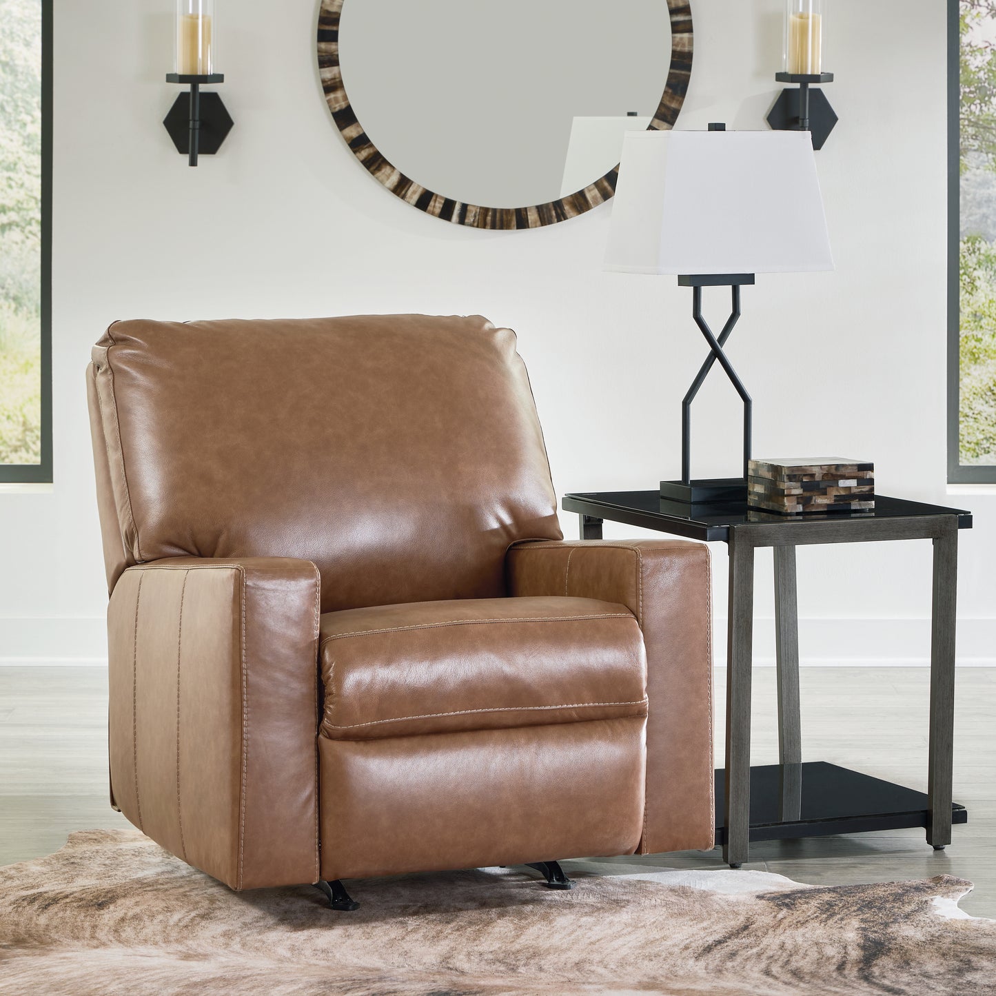 The Furniture Outlets - Ashley Furniture - Bolsena Living Room - Rocker Recliner / Caramel - 5560325