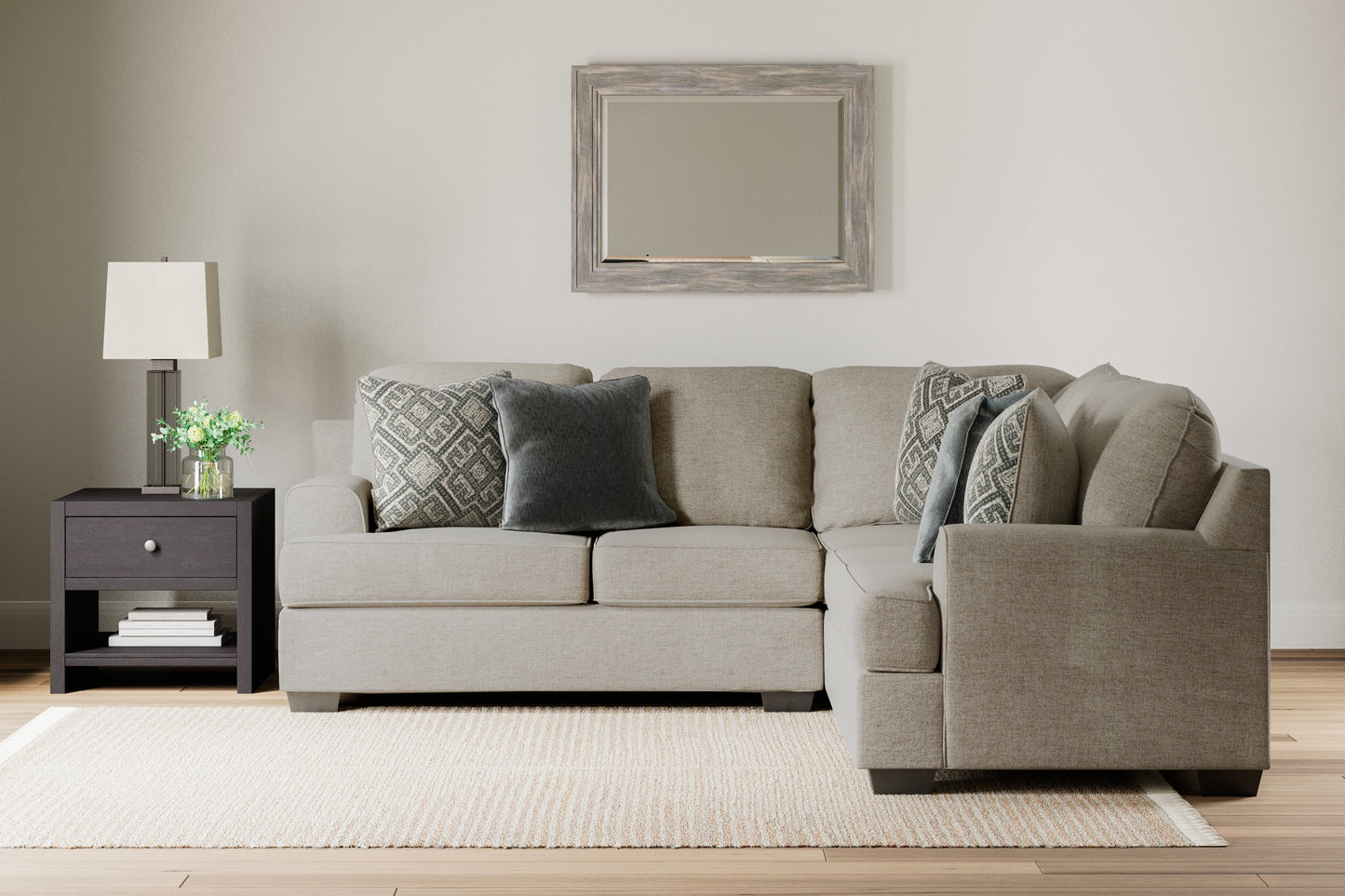The Furniture Outlets - Ashley Furniture - Bovarian Sectional - RAF 2-Piece Sectional / Stone - 56103S1