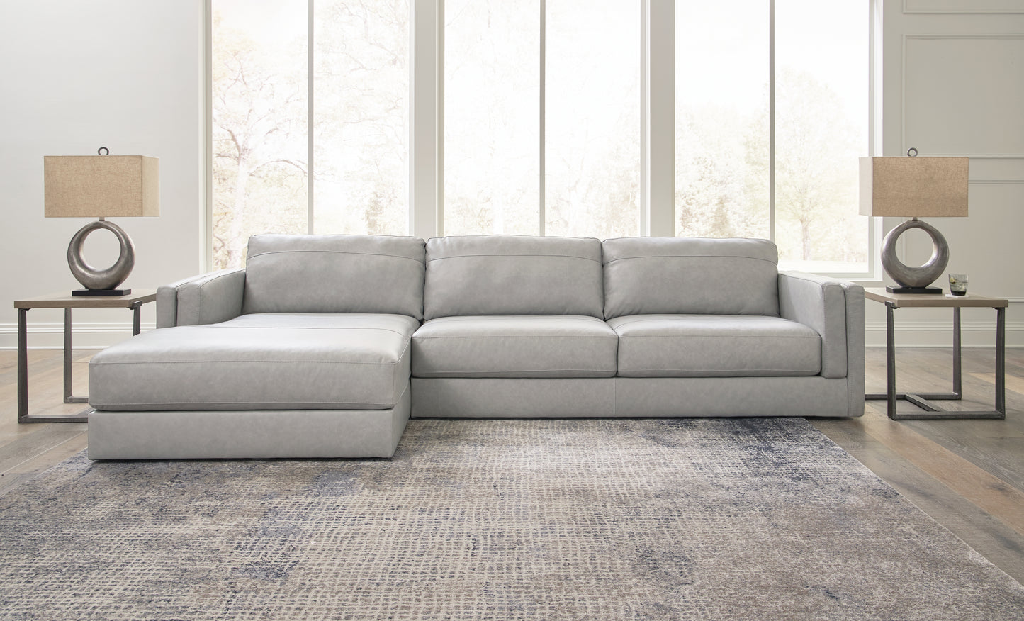 The Furniture Outlets - Ashley Furniture - Amiata Sectional - RAF 2-Piece Sectional with Chaise / Glacier - 57404S1