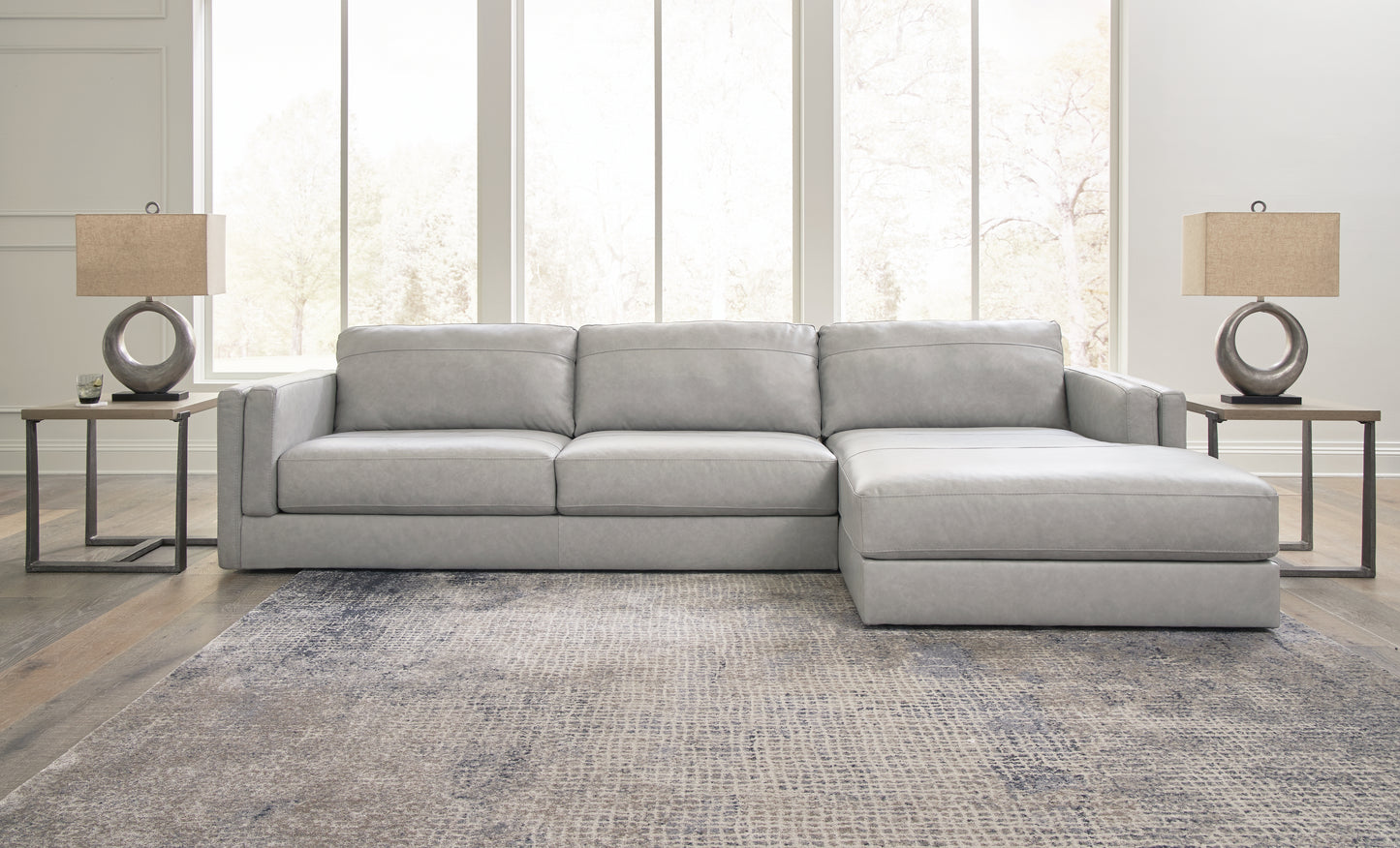 The Furniture Outlets - Ashley Furniture - Amiata Sectional - LAF 2-Piece Sectional with Chaise / Glacier - 57404S2
