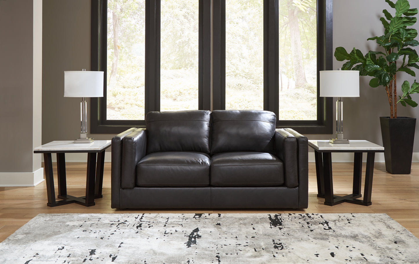 The Furniture Outlets - Ashley Furniture - Amiata Living Room - Loveseat / Onyx - 5740535