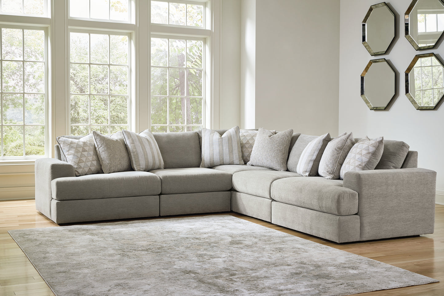 The Furniture Outlets - Ashley Furniture - Avaliyah Sectional - RAF 5-Piece Sectional / Ash - 58103S6